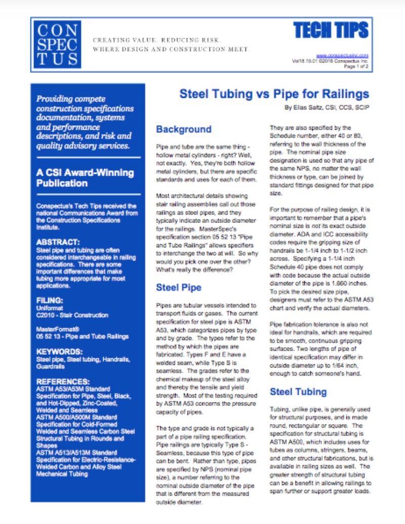 C2010 Steel Tubing vs Pipe for Railings
